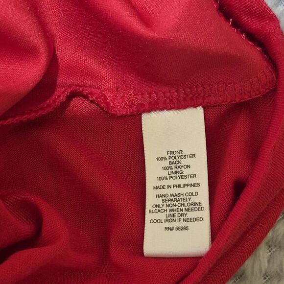 New Express Tank Halter Top Women Small Vibrant Red Pleated Neckline Sleeveless - Picture 5 of 6